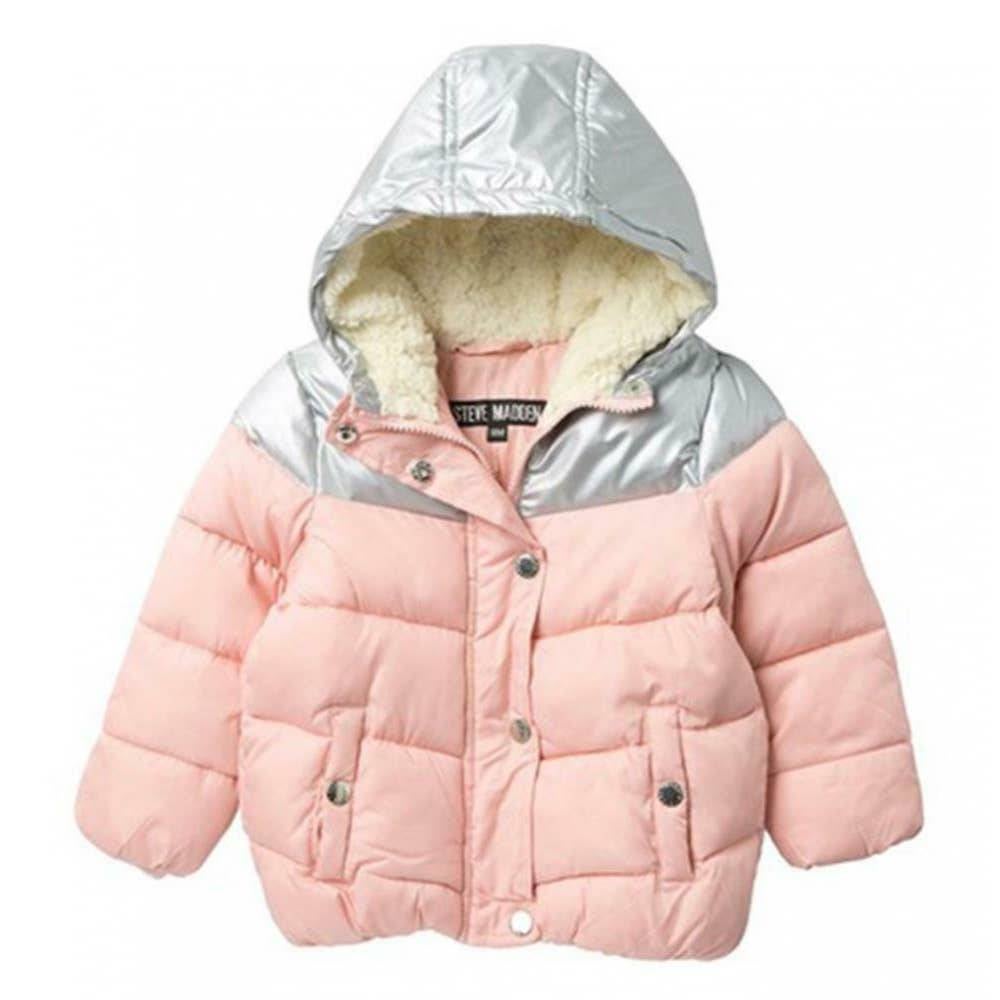 Steve Madden Girls Star Patch Bubble Jacket Steve Madden Girls Star Patch Bubble Jacket